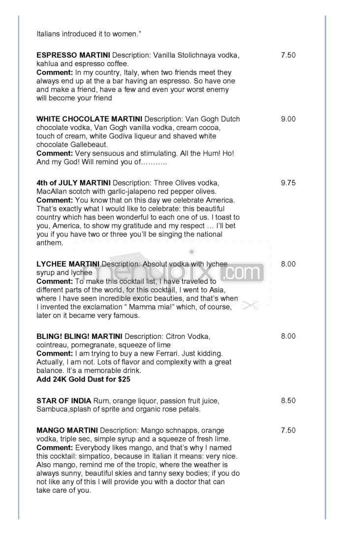 Cloud Dining - Washington, DC menu_pic