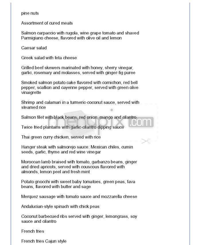 Cloud Dining - Washington, DC menu_pic