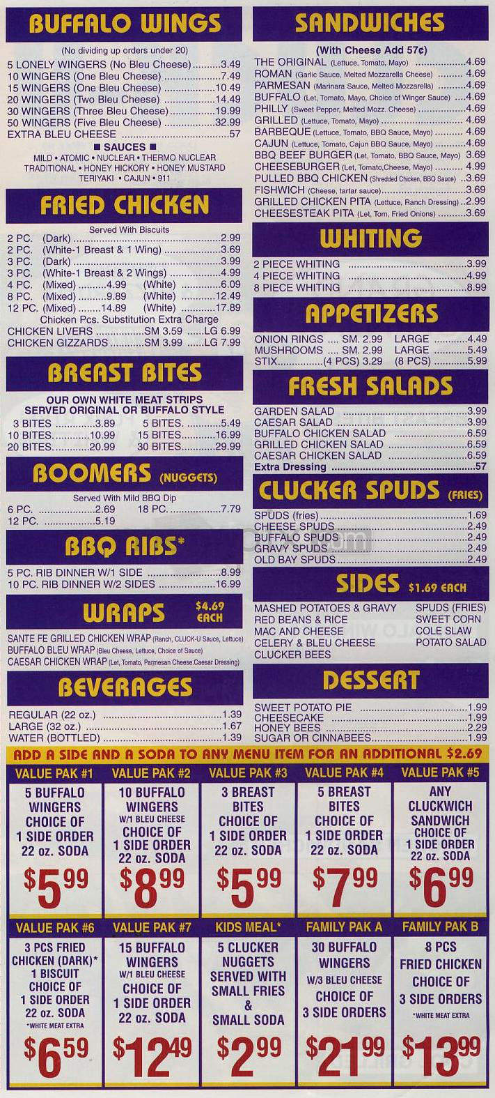 Cluck U Chicken - Washington, DC menu_pic