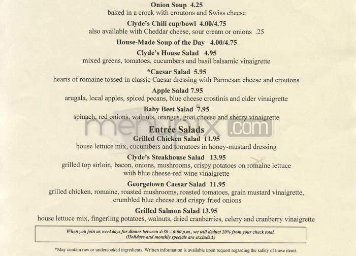 Clyde's - Washington, DC menu_pic