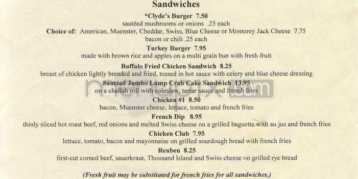 Clyde's - Washington, DC menu_pic