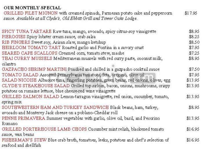 Clyde's - Bethesda, MD menu_pic