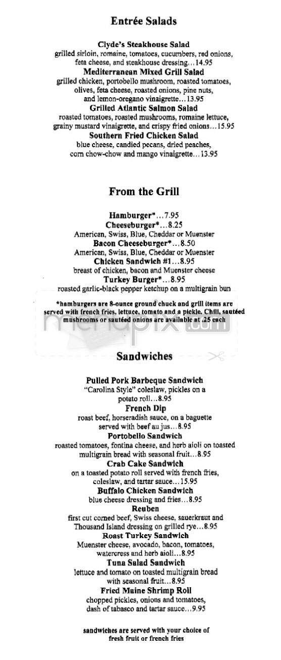 Clyde's of Gallery Place - Washington, DC menu_pic