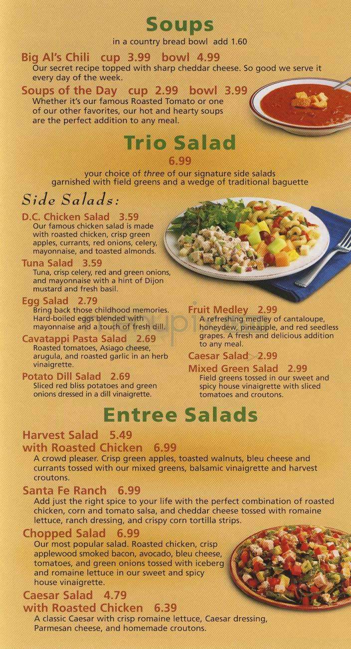 Corner Bakery Cafe - Arlington, VA menu_pic