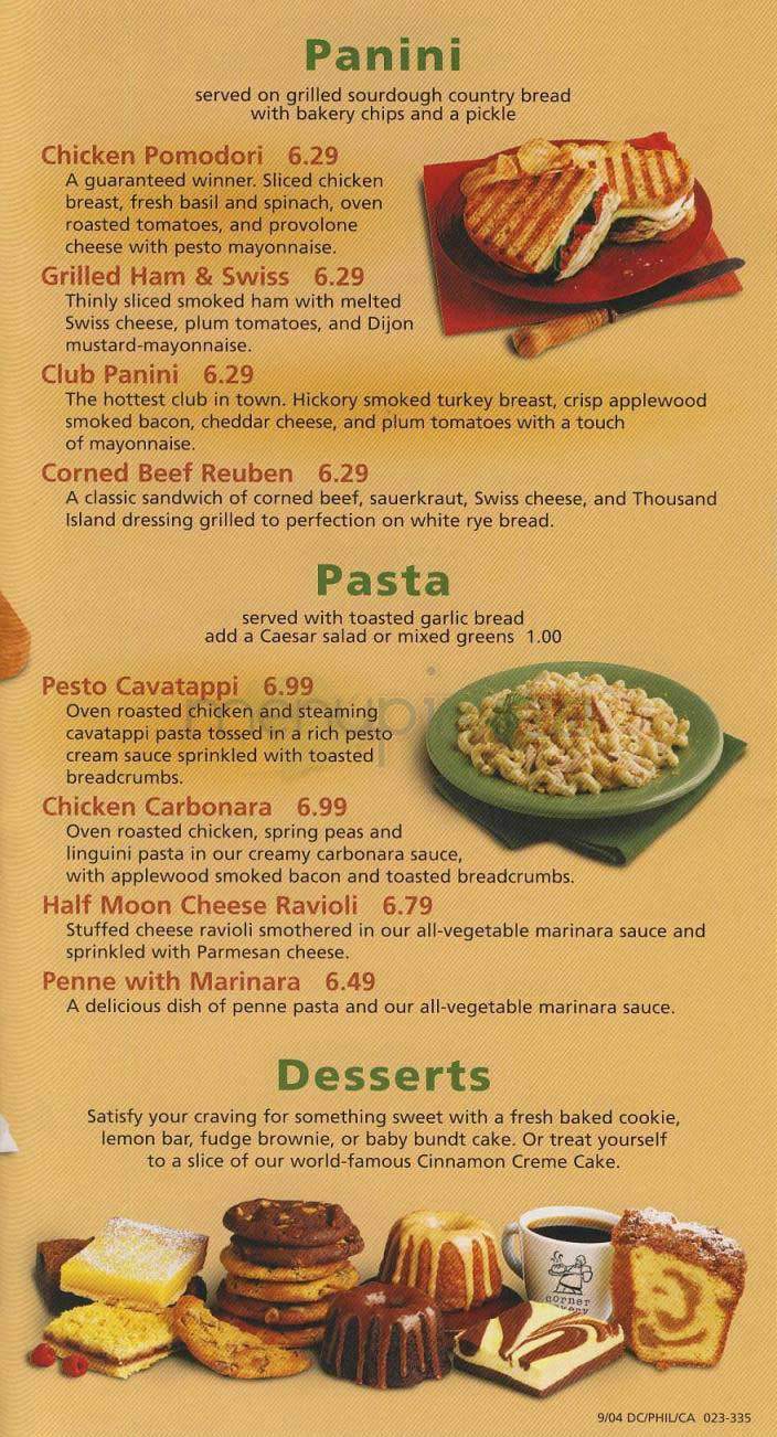 Corner Bakery Cafe - Arlington, VA menu_pic