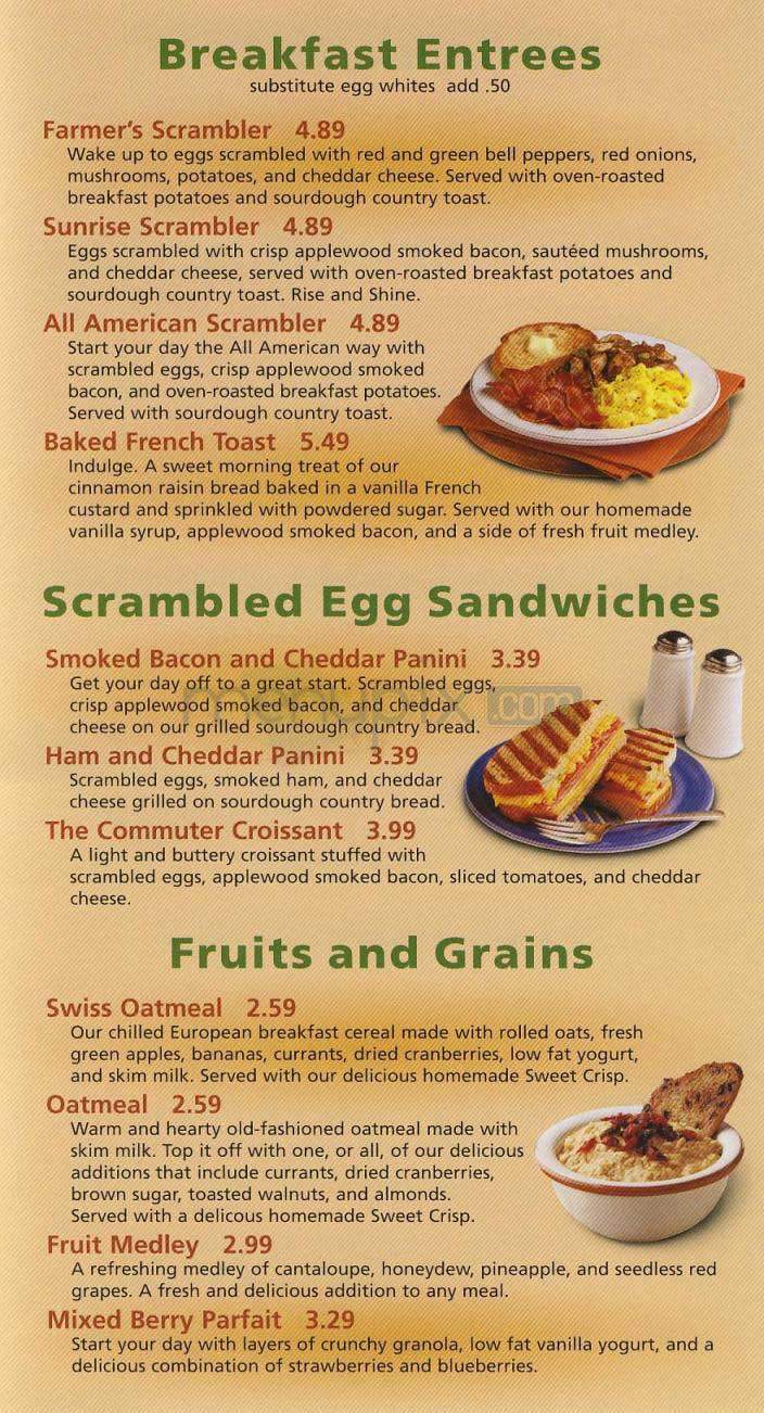 Corner Bakery Cafe - Arlington, VA menu_pic