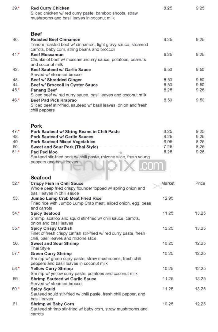 Crystal Thai - Arlington, VA menu_pic