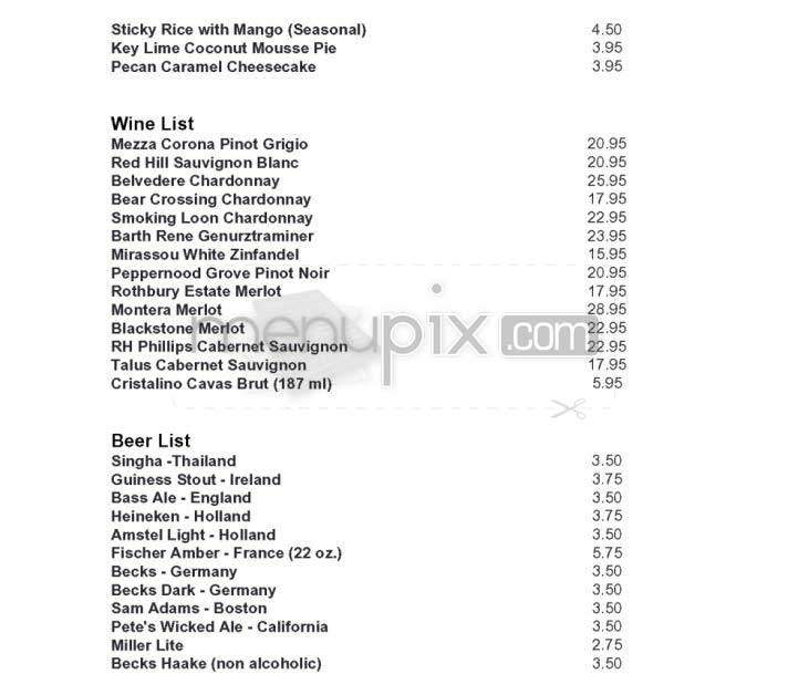 Crystal Thai - Arlington, VA menu_pic