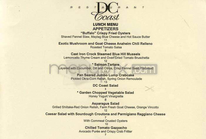 DC Coast - Washington, DC menu_pic