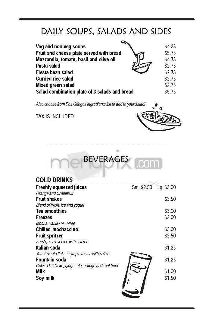 Dos Gringos - Washington, DC menu_pic
