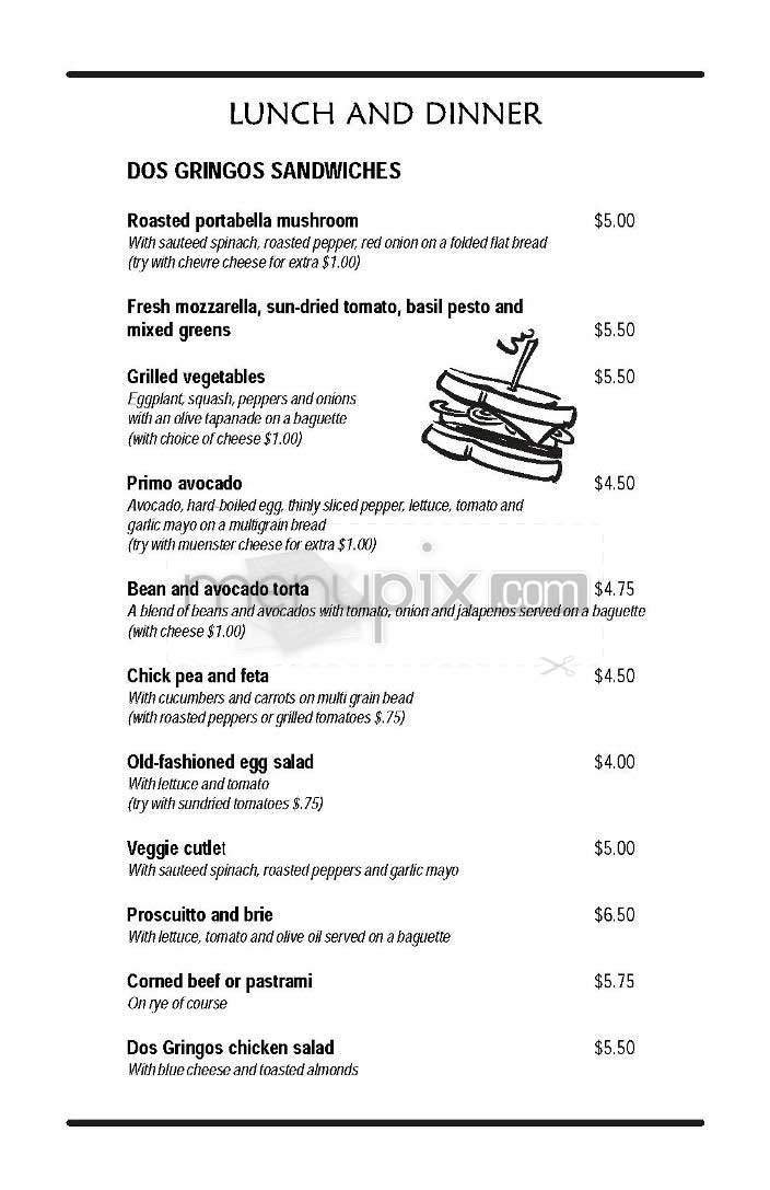 Dos Gringos - Washington, DC menu_pic