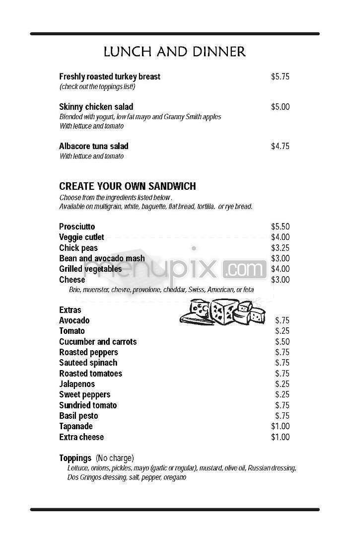 Dos Gringos - Washington, DC menu_pic