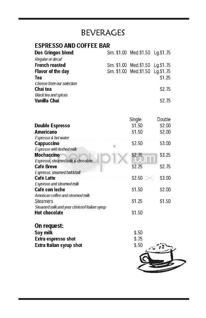 Dos Gringos - Washington, DC menu_pic