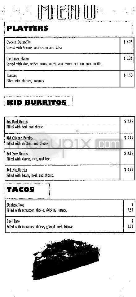 El Mexicano - Bethesda, MD menu_pic