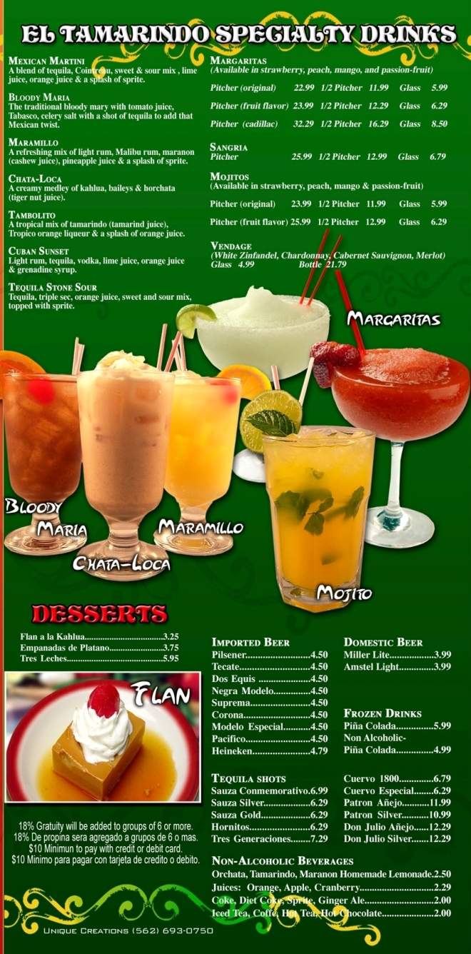 El Tamarindo - New Braunfels, TX menu_pic
