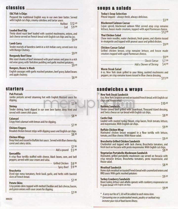 Elephant & Castle - Washington, DC menu_pic