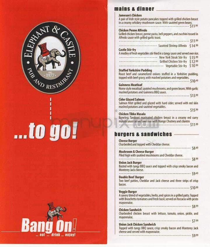 Elephant & Castle - Washington, DC menu_pic