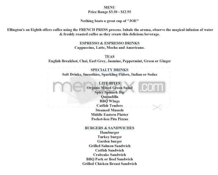 Ellington's - Washington, DC menu_pic