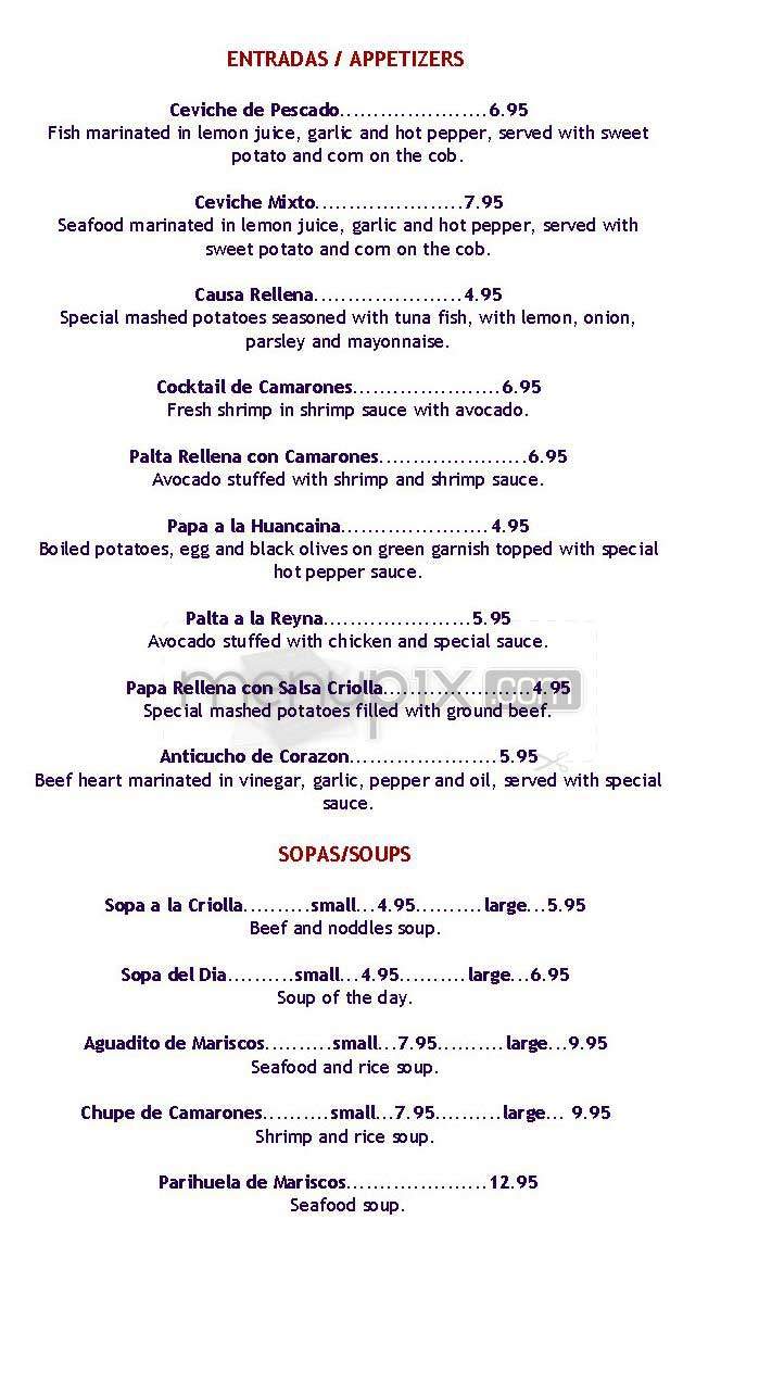 El Puerto - Arlington, VA menu_pic