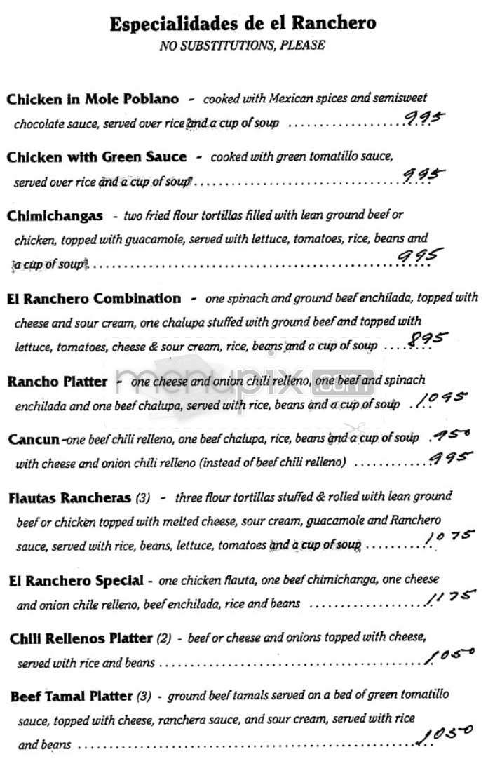 El-Ranchero - Arlington, VA menu_pic