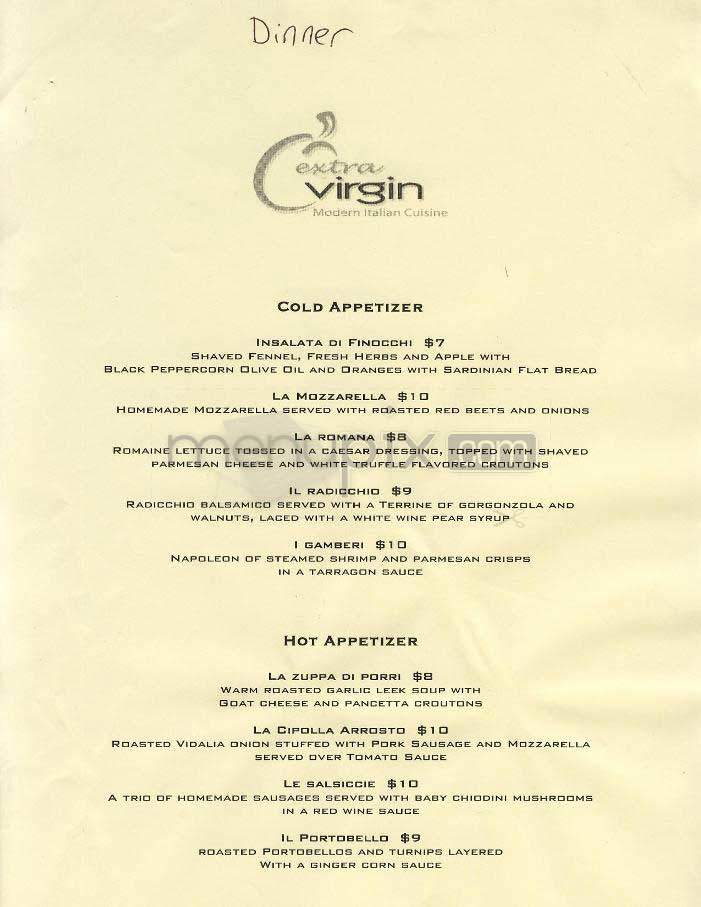 Extra Virgin - Arlington, VA menu_pic