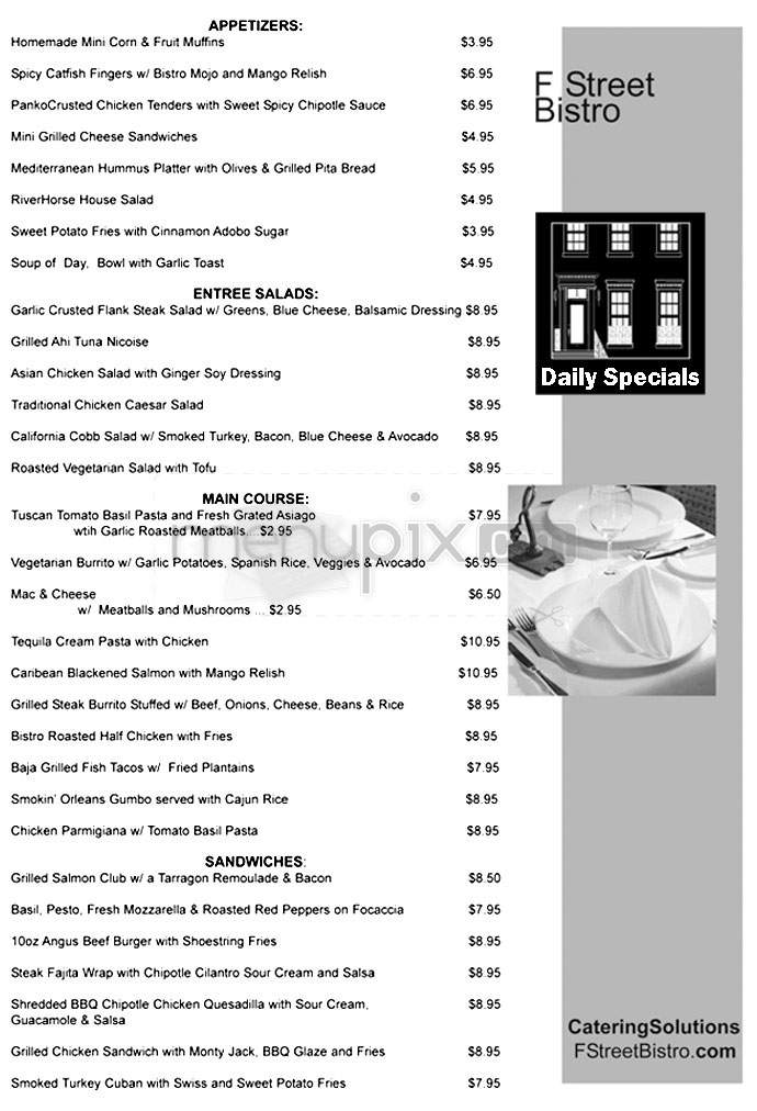 Catering Solutions at F Street Bistro - Washington, DC menu_pic