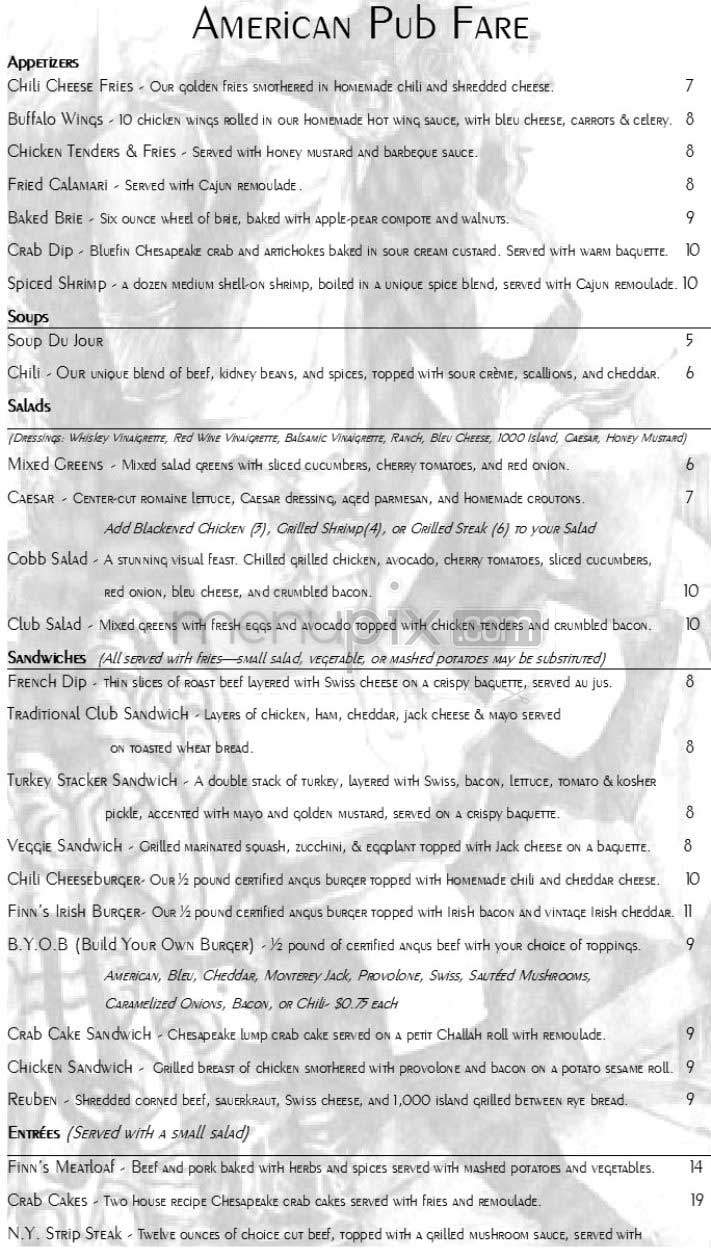 Finnmac Cool's - Washington, DC menu_pic