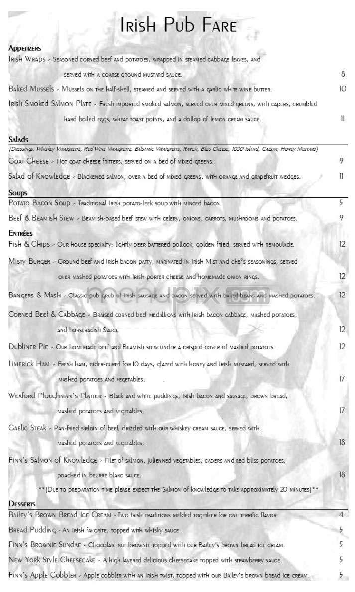Finnmac Cool's - Washington, DC menu_pic