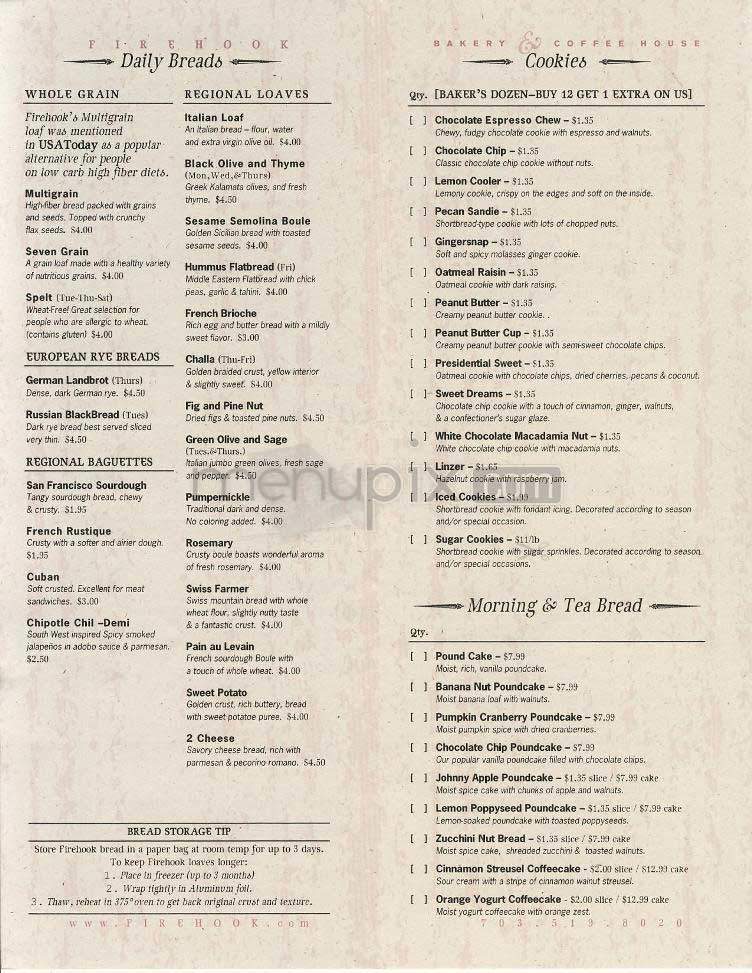 Firehook - Washington, DC menu_pic