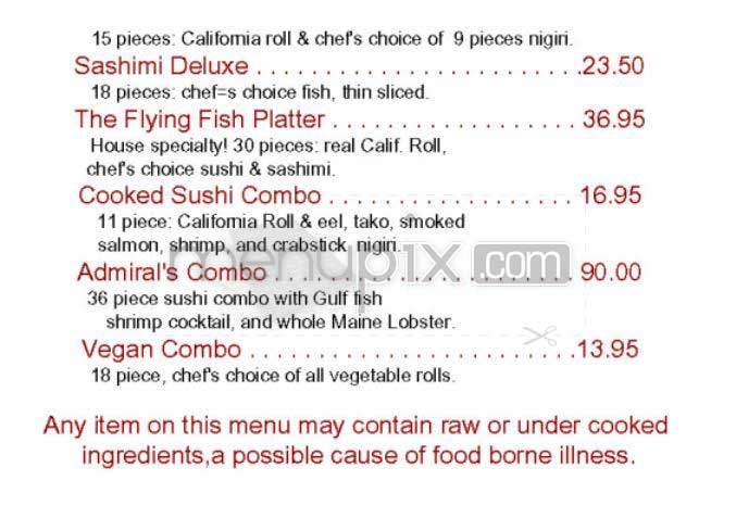 Flying Fish - Alexandria, VA menu_pic