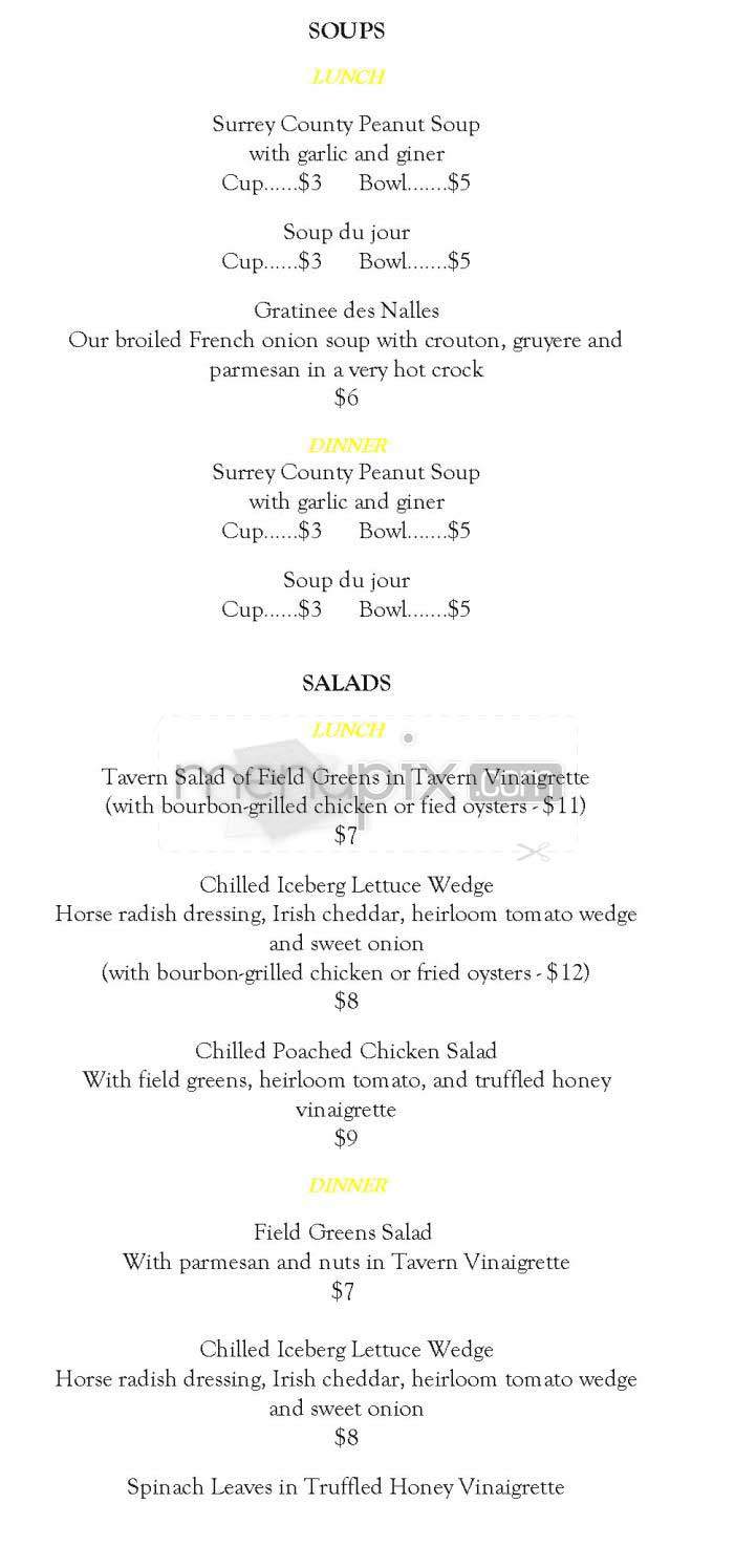 Gadsby's Tavern - Alexandria, VA menu_pic