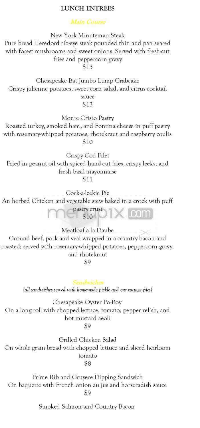 Gadsby's Tavern - Alexandria, VA menu_pic