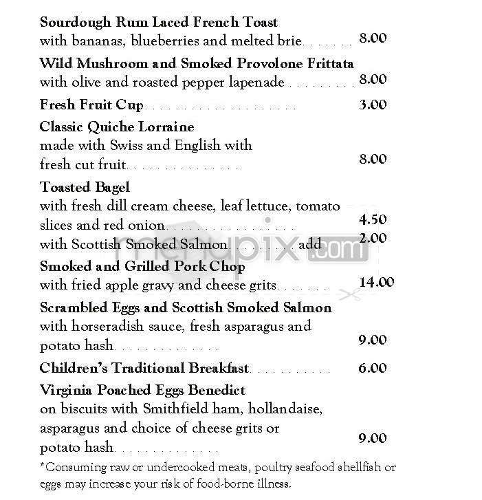 Gadsby's Tavern - Alexandria, VA menu_pic