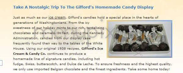 Giffords Ice Cream & Candy Co. - Bethesda, MD menu_pic