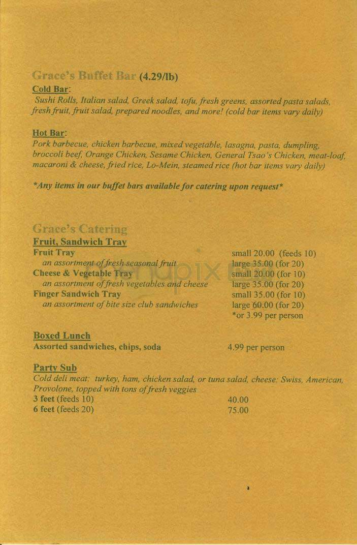 Grace's Gourmet - Washington, DC menu_pic