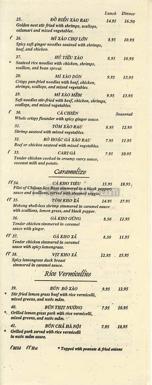 Green Papaya - Bethesda, MD menu_pic