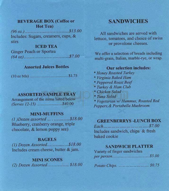 Greenberries Coffee - Arlington, VA menu_pic