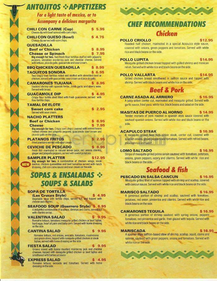 Guapo's - Bethesda, MD menu_pic