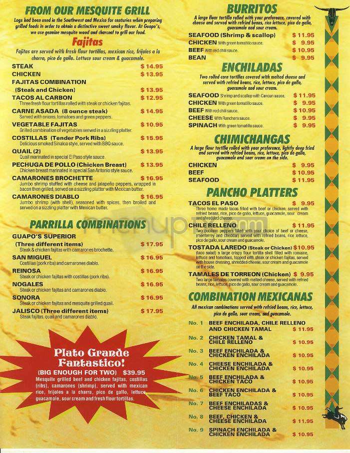 Guapo's - Bethesda, MD menu_pic