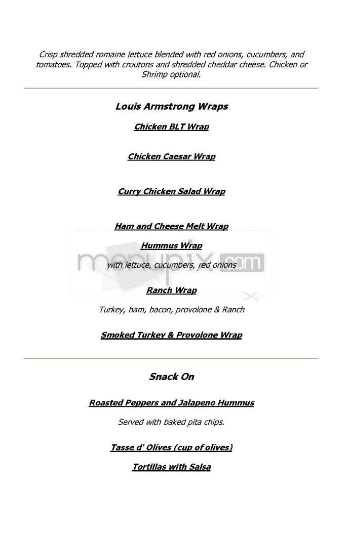 H Street Martini Lounge - Washington, DC menu_pic