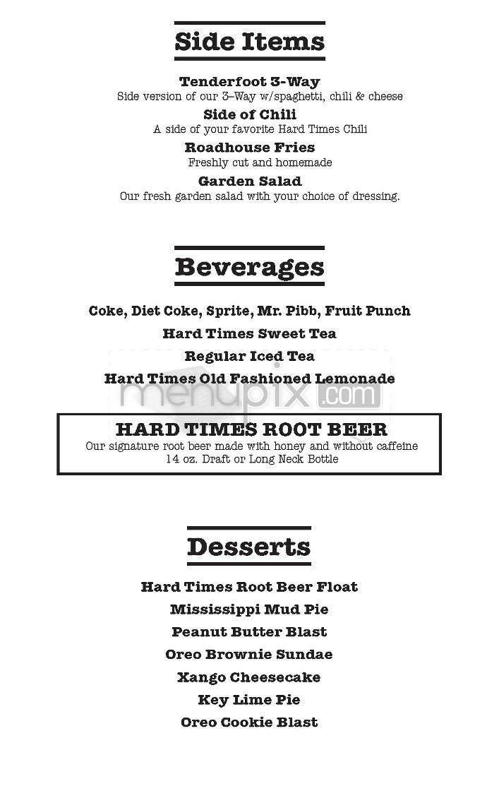 Hard Times Cafe - Arlington, VA menu_pic