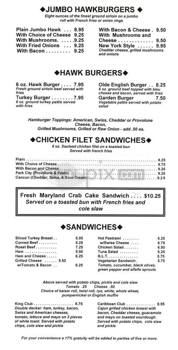 Hawk & Dove - Washington, DC menu_pic