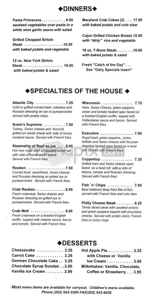Hawk & Dove - Washington, DC menu_pic