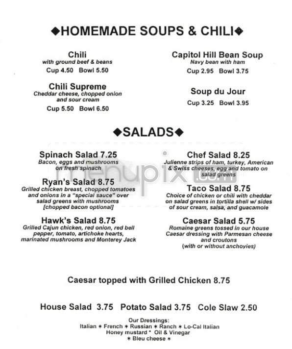 Hawk & Dove - Washington, DC menu_pic