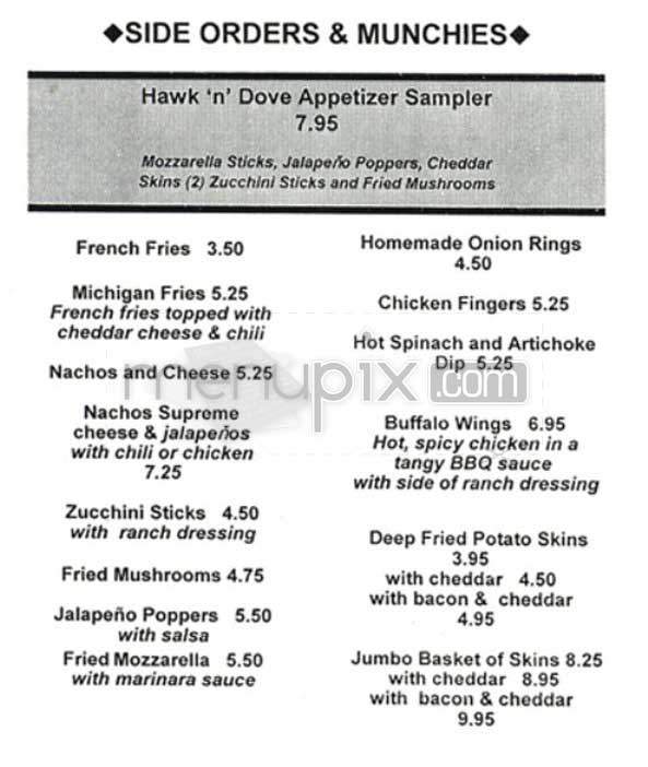Hawk & Dove - Washington, DC menu_pic
