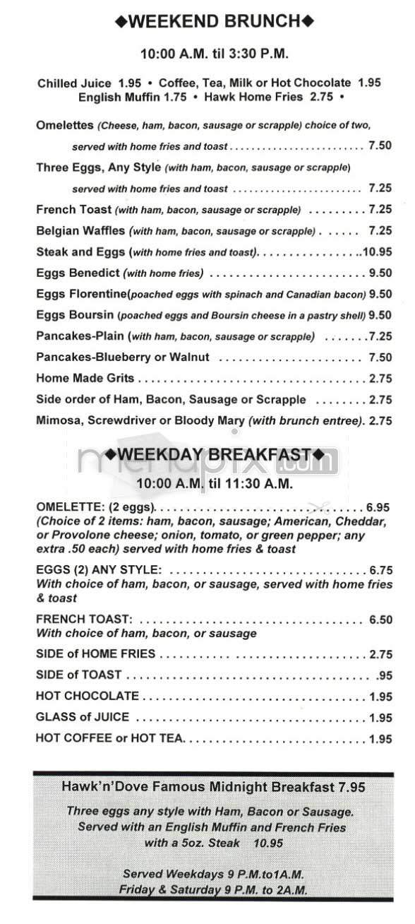 Hawk & Dove - Washington, DC menu_pic