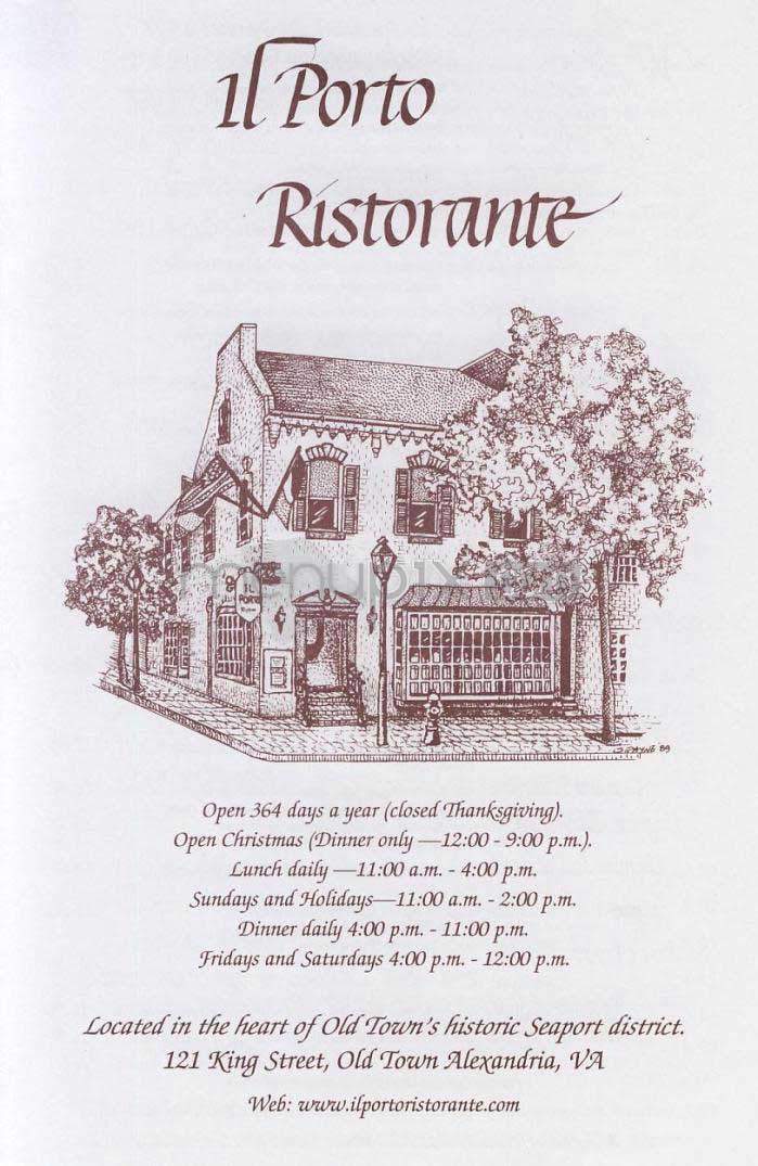 Il Porto Ristorante - Alexandria, VA menu_pic