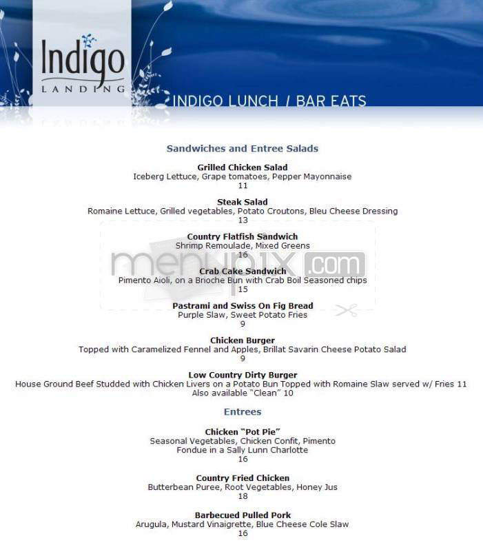 Indigo Landing - Alexandria, VA menu_pic