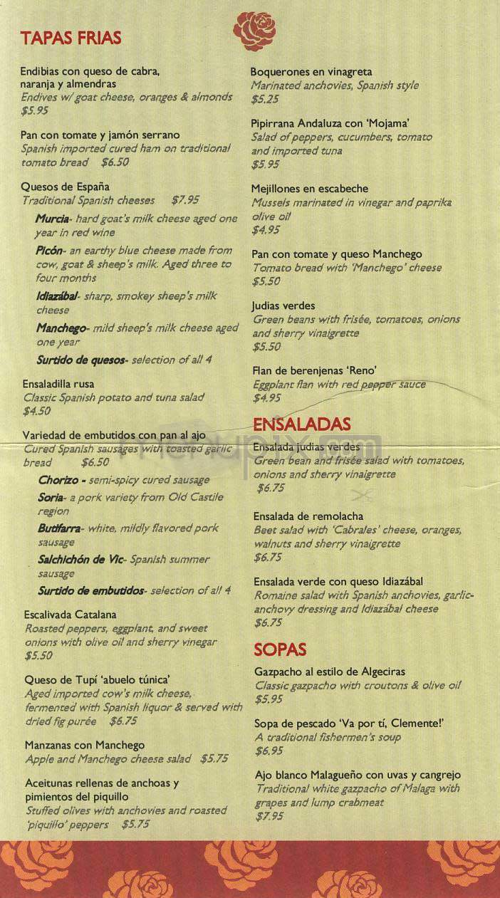 Jaleo - Bethesda, MD menu_pic