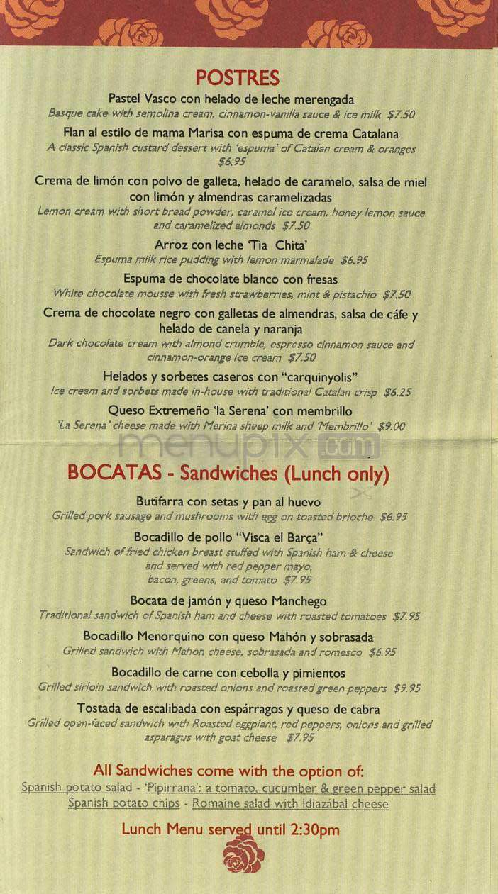 Jaleo - Bethesda, MD menu_pic